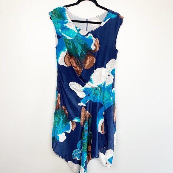 Anthropologie Coquille Silk Faux Wrap Dress - Picture 1 of 8